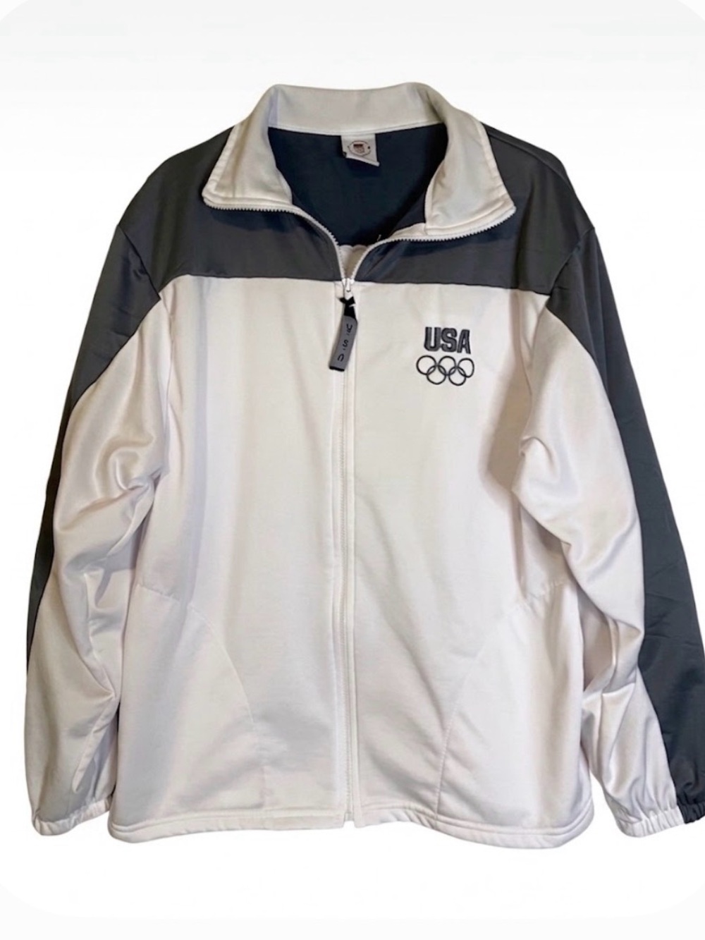 United States Olympic Committee full-zip track jacket, Women’s L, White Gray